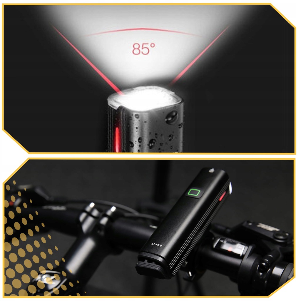 LAMPKA ROWEROWA LED TYLNA USB PRZEDNIA PRZÓD MOCNA TYŁ ZESTAW NA ROWER Marka Lewer